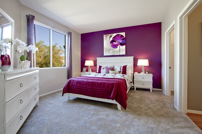 purple accent wall room