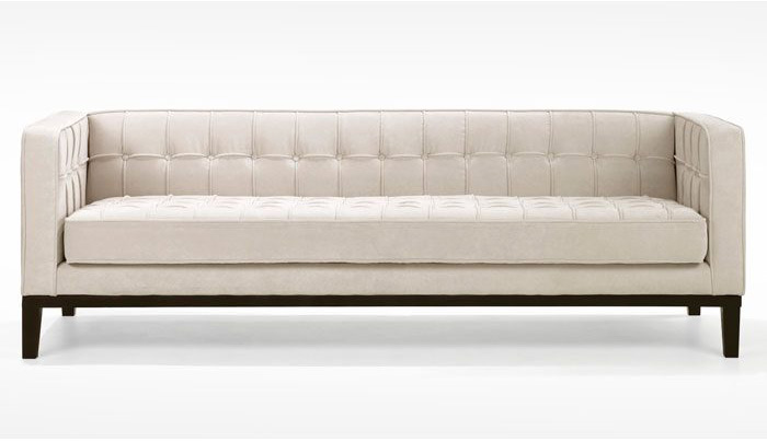 tufted contemporary chenille fabric sofa in natural color