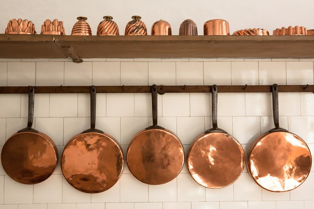 pans in kitchen