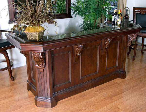Traditional luxury grade wood bar for home
