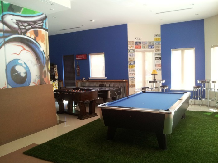 game room decor with pool table