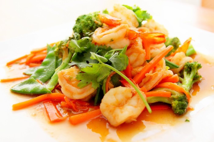 Delicious beautiful Asian shrimp dish